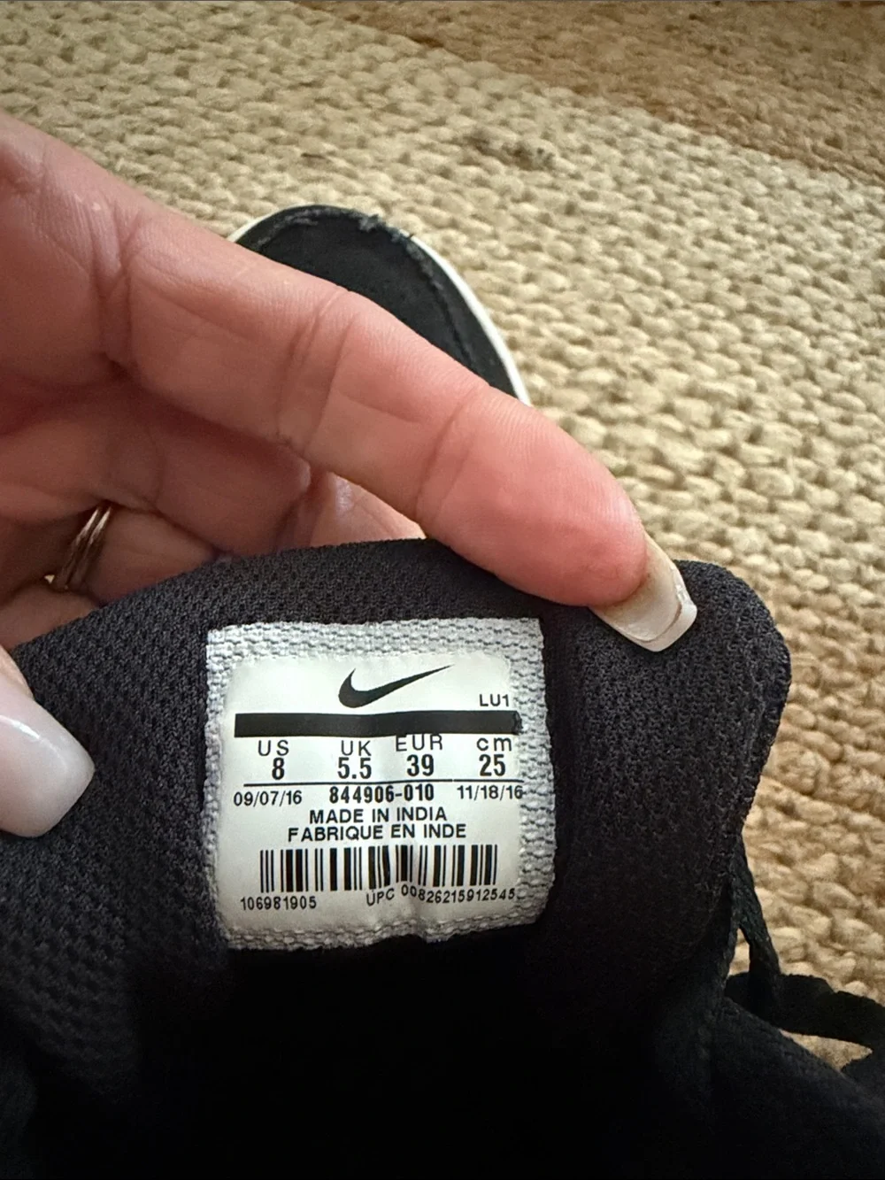 Nike Black and White High-Top Sneakers with Bold Logo